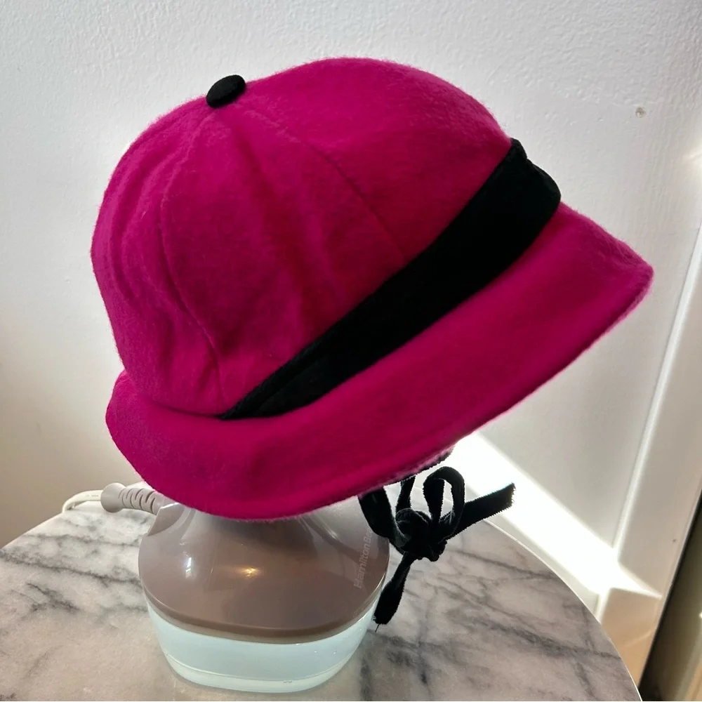 Vintage Kids Hat Pink and Black